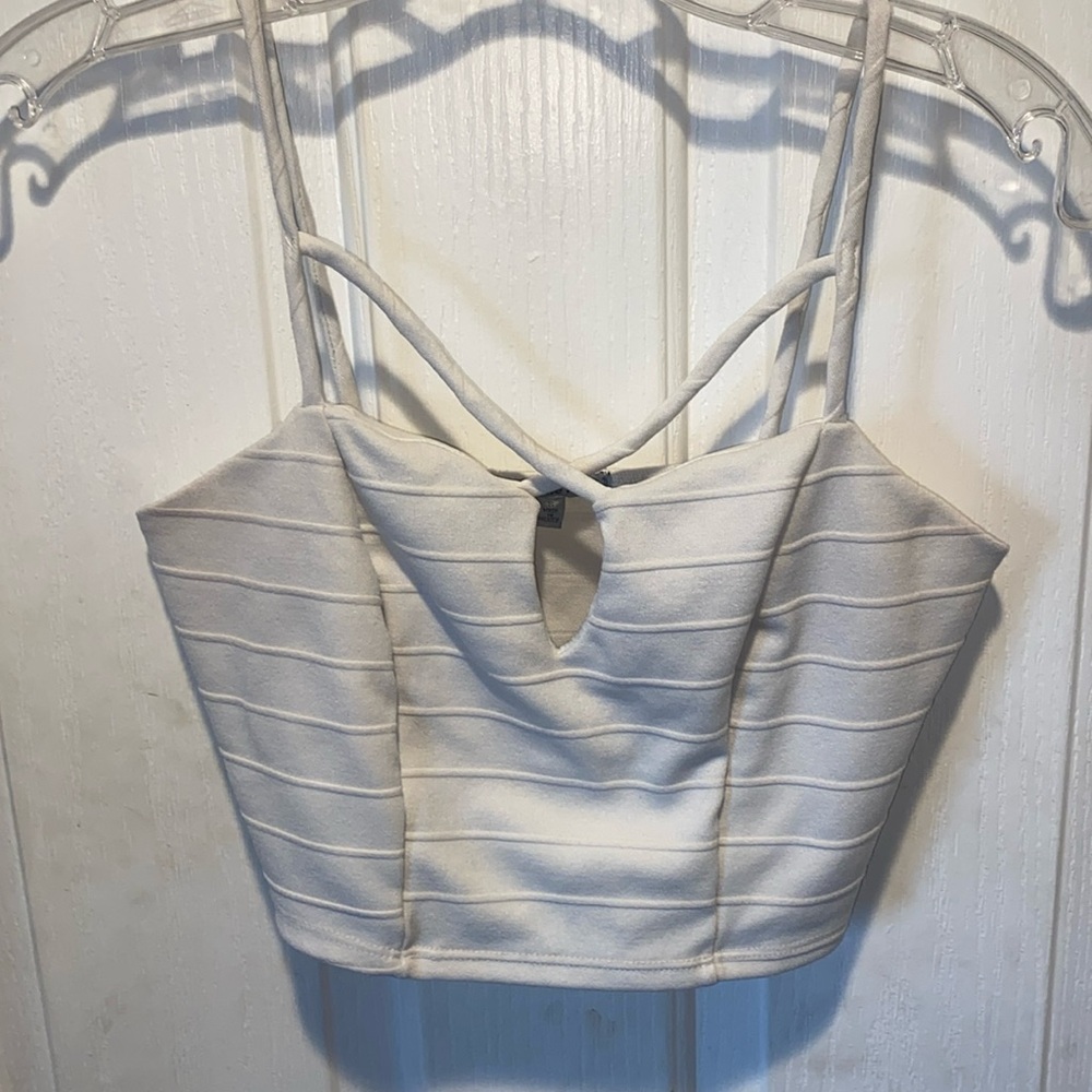 Top. Cross cross crop top.